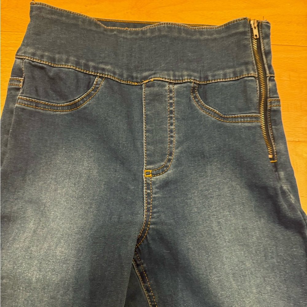 Caledonia skinny jeans jeggings side zip small denim NWOT high waisted leggings